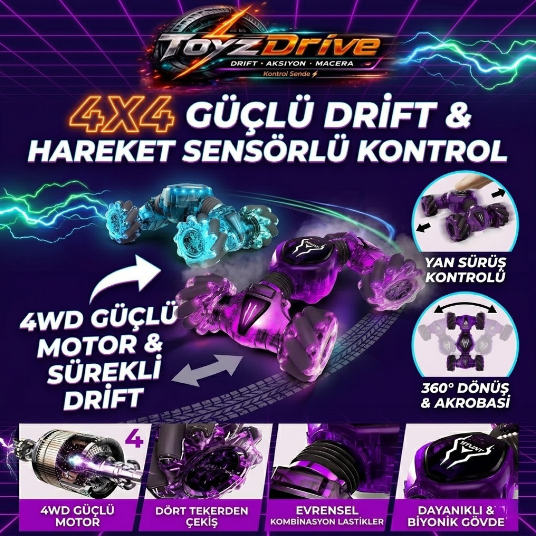 ToyzDrive DriftX™ Kumandalı Drift Araba